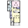 サンリットパル 1LDKの間取り