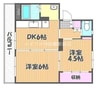 ヴィラナリー建部1号棟 2DKの間取り