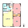 虫明第ニマンション 2LDKの間取り