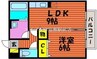 グランドソレイユ　Ｂ棟 1LDKの間取り