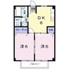 シティハイツ白石 2DKの間取り