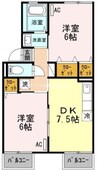 コーポラスエクセルＢ 2DKの間取り