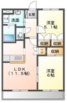 プロニティ　オオフク壱番館 2LDKの間取り