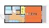 モアタウンモズD 1Kの間取り