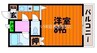 プリメゾン岡山南方 1Kの間取り