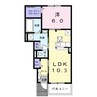 プランソレイユ 1LDKの間取り