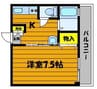 ガーディニアシティー稲荷町 1Kの間取り