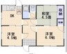深井邸貸家 3DKの間取り