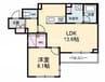 ヴィラ　フォレスタ 1LDKの間取り