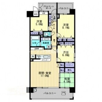 間取図 ポレスターブロードシティ倉敷弐番館