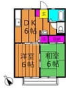 サンライフひろみね　Ａ棟 2DKの間取り