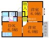 サンライズ久米　Ａ棟 2DKの間取り