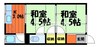山忠マンション 2Kの間取り