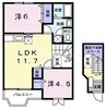ベルデュール　Ｂ 2LDKの間取り