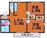 リーヴァ妹尾Ａ 2LDKの間取り