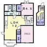 ハイムサンビレッジ　Ｄ 2LDKの間取り