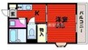 エトワール庄 1Kの間取り