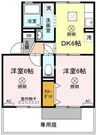 イーストヴィレッジ　Ｂ棟 2DKの間取り