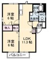 ロンクーⅡ 2LDKの間取り