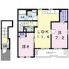 クレッシェンド 2LDKの間取り