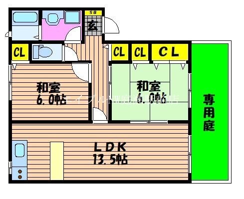 間取り図 ラッキータウン庭瀬　Ａ棟