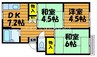プレジール東粒浦 3DKの間取り
