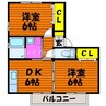 プリーマ 2DKの間取り