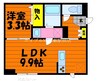 フォルティス四十瀬 1LDKの間取り