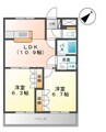 サンモール 2LDKの間取り