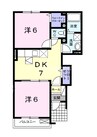 アルカンシエル 2DKの間取り