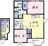 アメニティレジデンス木下Ｃ 2LDKの間取り