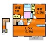 リヴェール福島 2LDKの間取り