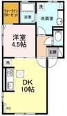 カルティエⅢ 1LDKの間取り