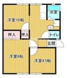 ティンカーベルＢ 2LDKの間取り