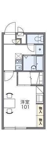 西長瀬HOUSE 1Kの間取り