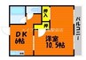 上東コーポ　西 1DKの間取り
