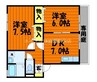 ウエストパレス　A 2DKの間取り