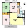 ハイツNINOWARI C棟 3LDKの間取り