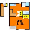ブランブロック白石 1Kの間取り