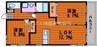フォブール中仙道　Ｂ棟 2LDKの間取り