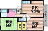 カトルセゾン 2DKの間取り