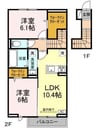 ポラリス井尻野 2LDKの間取り