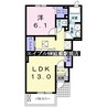 すずらん 1LDKの間取り