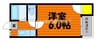 チェリー富原 1Kの間取り