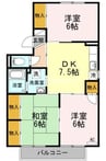 ルレーブK　D棟 3DKの間取り