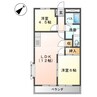 グレースタウンⅠ 2LDKの間取り