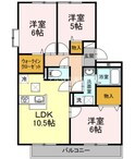 ハイカムールウエストリバー A棟の間取図