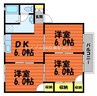 プレセジュール貝原　B棟 3DKの間取り