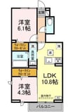 ポラリス井尻野 2LDKの間取り