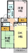 ME福島　B棟 2DKの間取り